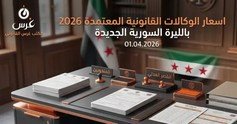 رسوم الوكالات القانونية في سوريا 2026