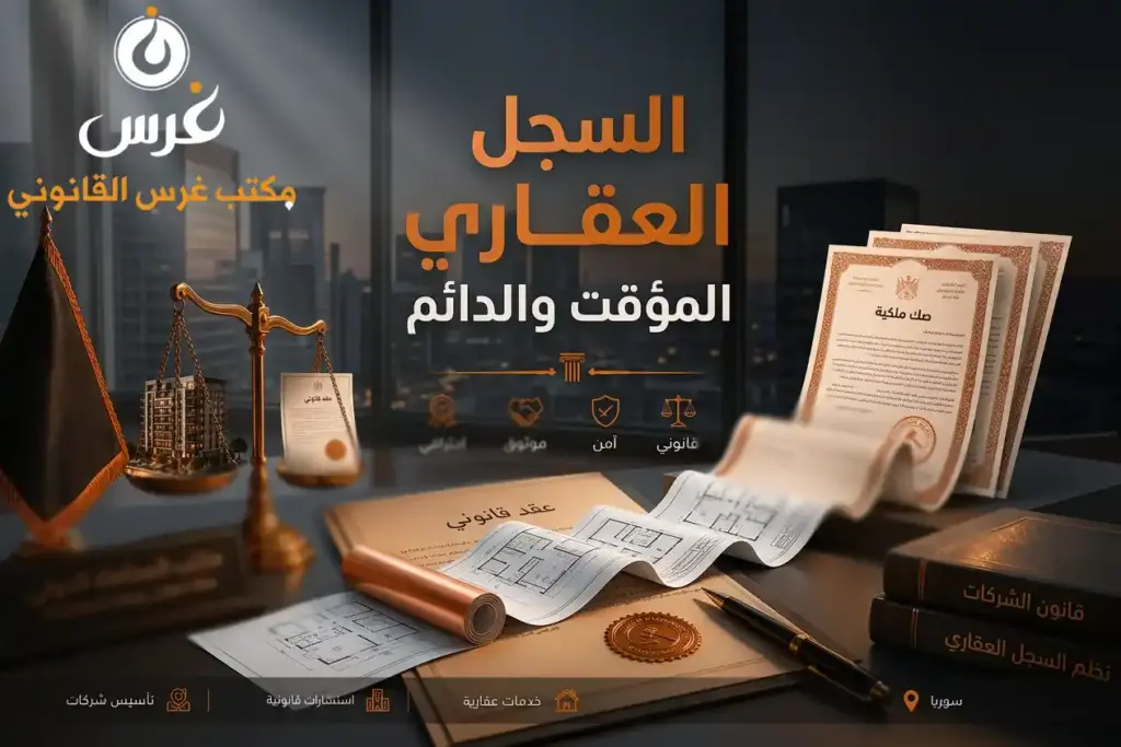 الفرق بين السجل العقاري المؤقت والدائم في سوريا | مكتب غرس