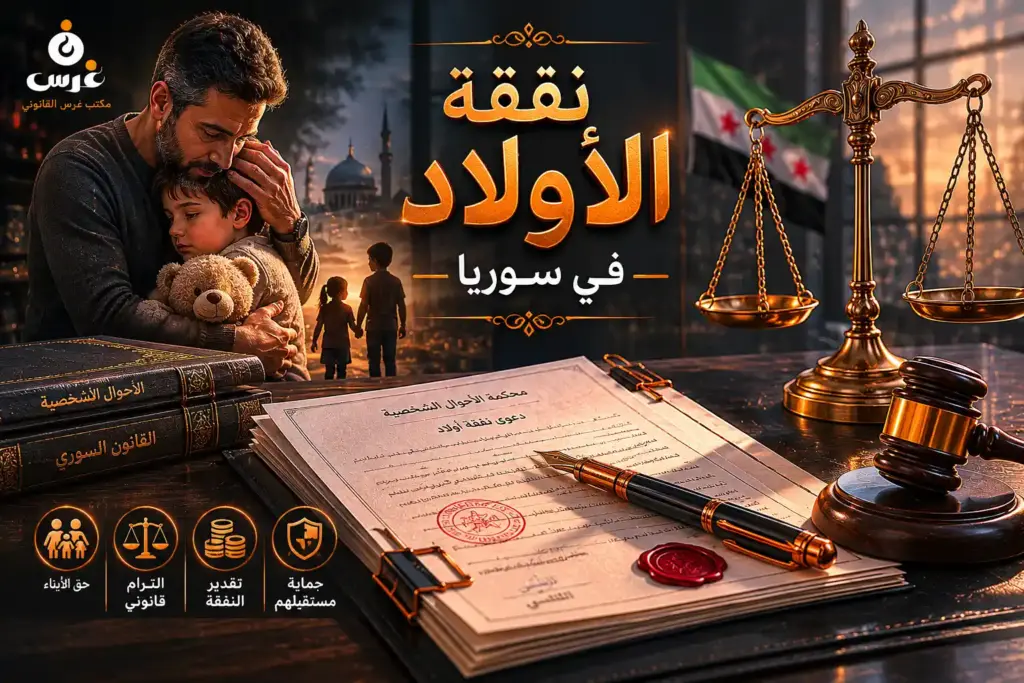 نفقة الأولاد في القانون السوري | الدليل الشامل لمكتب غرس القانوني