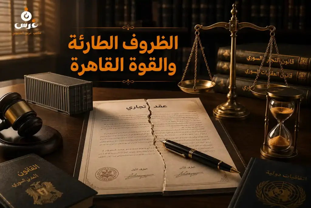 الفرق بين الظروف الطارئة والقوة القاهرة في القانون السوري | مكتب غرس
