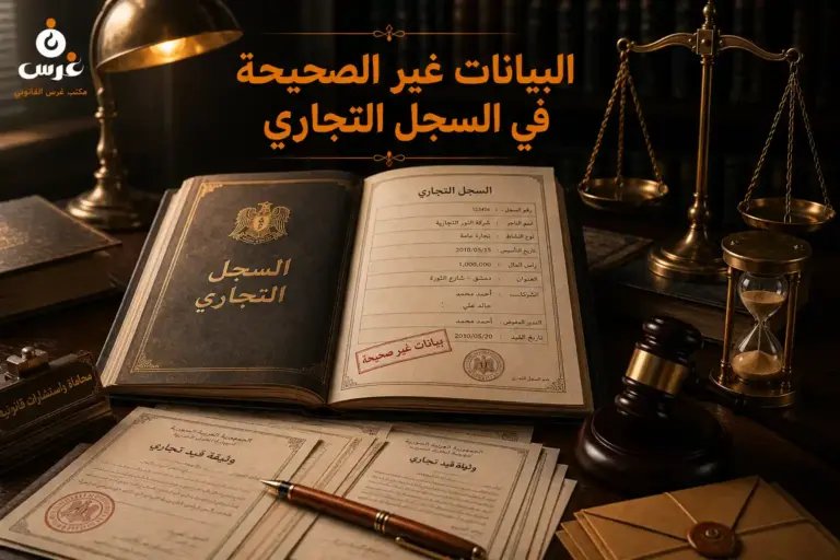 بيانات غير صحيحة في السجل التجاري