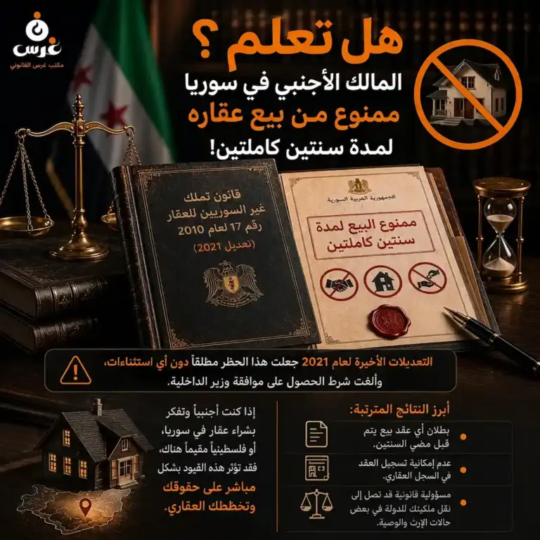 حظر التصرف لمدة سنتين