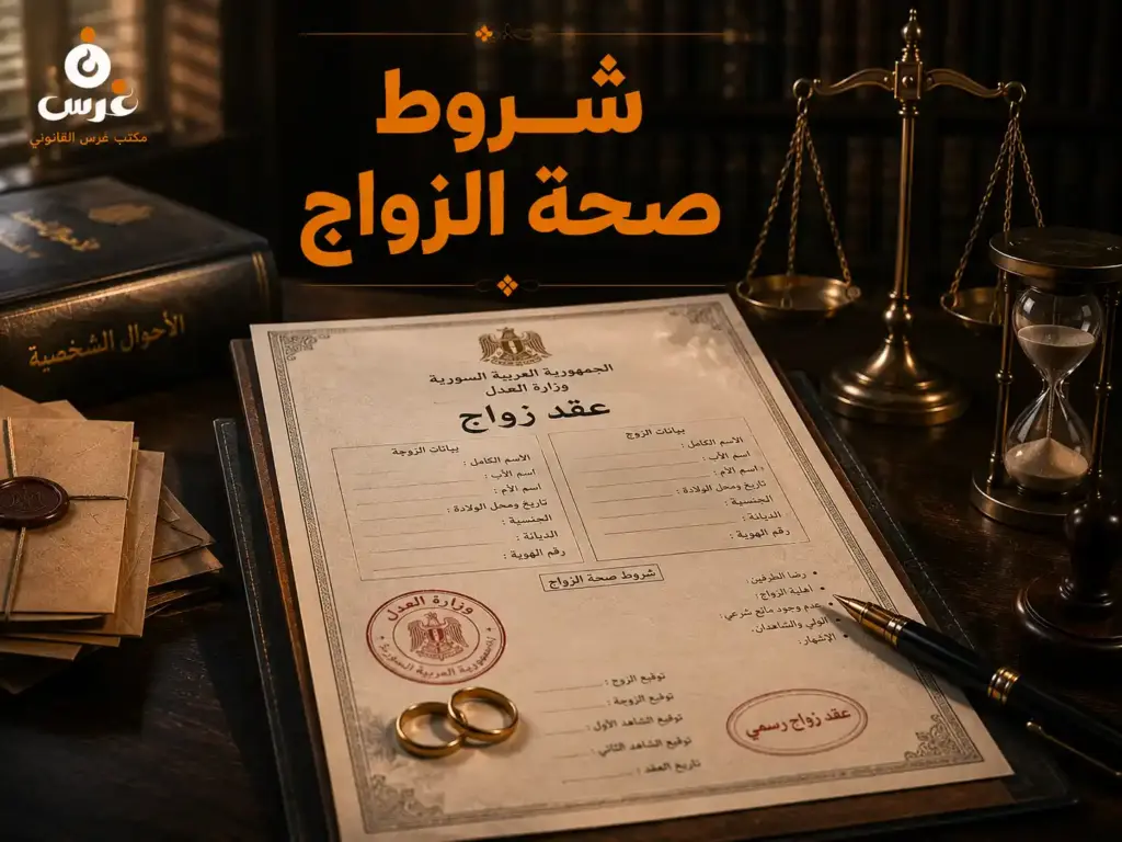 الدليل القانوني حول شروط صحة عقد الزواج في سوريا | مكتب غرس
