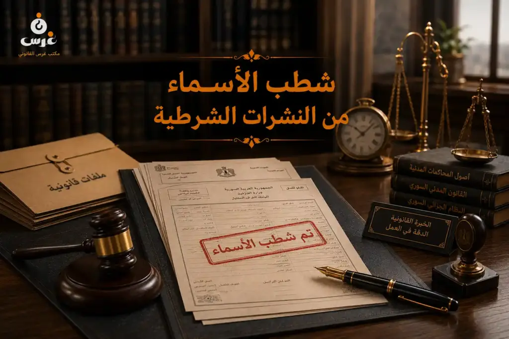 شطب الأسماء من النشرات الشرطية وإذاعات البحث في سوريا: دليل إجرائي
