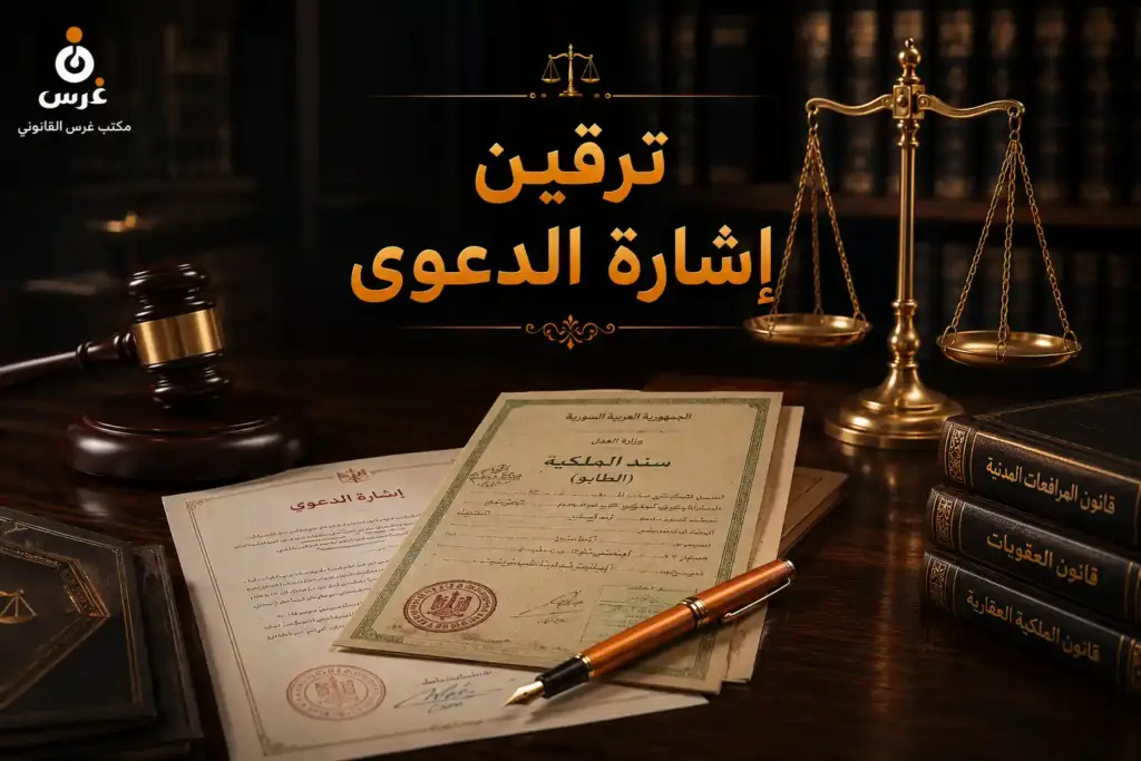 دليل ترقين إشارة الدعوى في القانون السوري: الإجراءات والمسارات الثلاثة