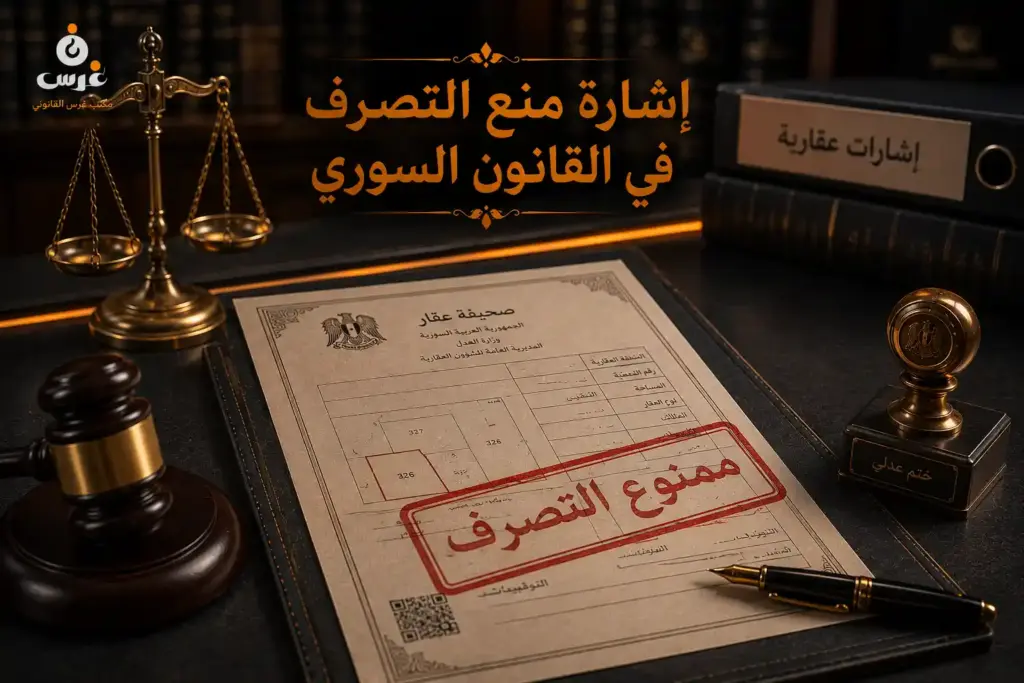إشارة منع التصرف في القانون السوري: دليل شامل للآثار والإجراءات والاعتراض