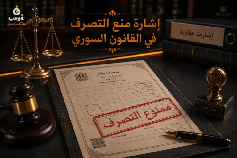 إشارة منع التصرف في القانون السوري