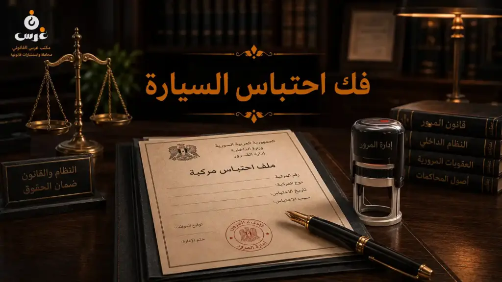 دليل فك احتباس السيارة في القانون السوري | الإجراءات والشروط القانونية