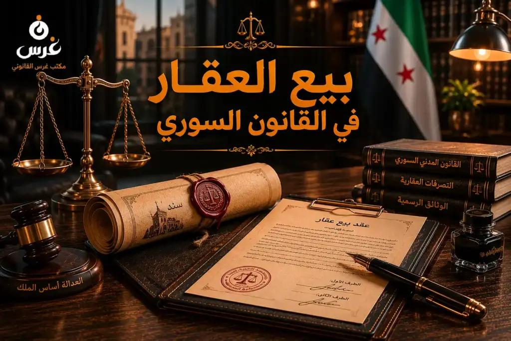بيع العقار في القانون السوري | الشروط والأركان والتسجيل | مكتب غرس القانوني