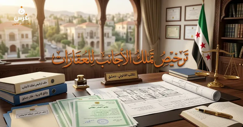 الأوراق والمستندات المطلوبة لترخيص تملك الأجانب للعقارات في سوريا | مكتب غرس