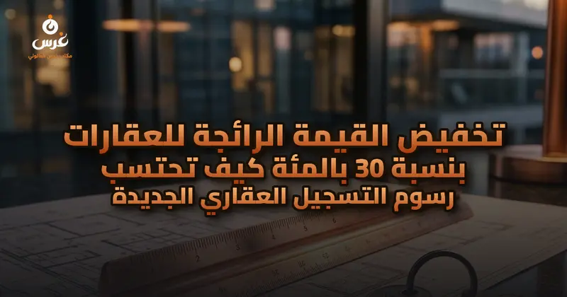 تخفيض القيمة الرائجة للعقارات بنسبة 30 بالمئة كيف تحتسب رسوم التسجيل العقاري الجديدة