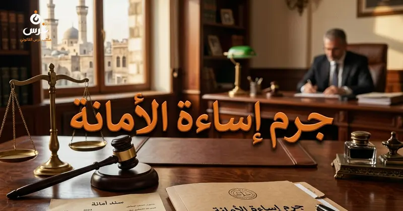 جرم إساءة الأمانة في قانون العقوبات السوري الأركان والعقوبات