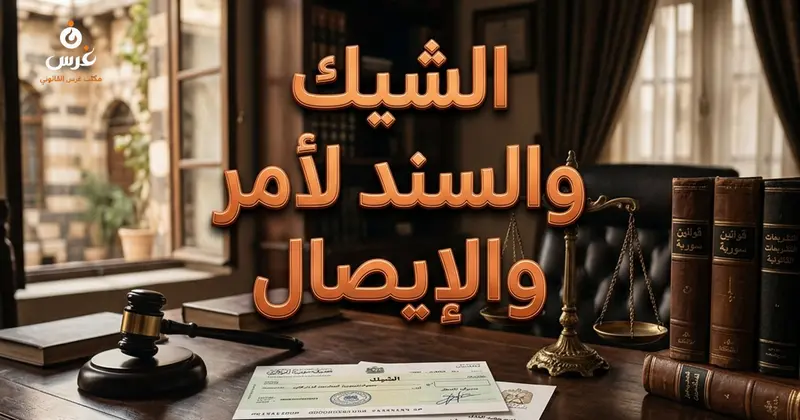 الفرق بين الشيك والسند لأمر والإيصال في القانون السوري