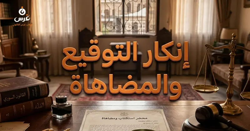 إنكار التوقيع وإجراءات المضاهاة والاستكتاب في قانون البينات السوري