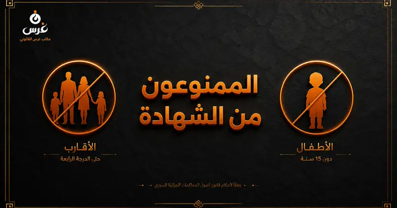الممنوعون من الشهادة في القضايا الجزائية في القانون السوري