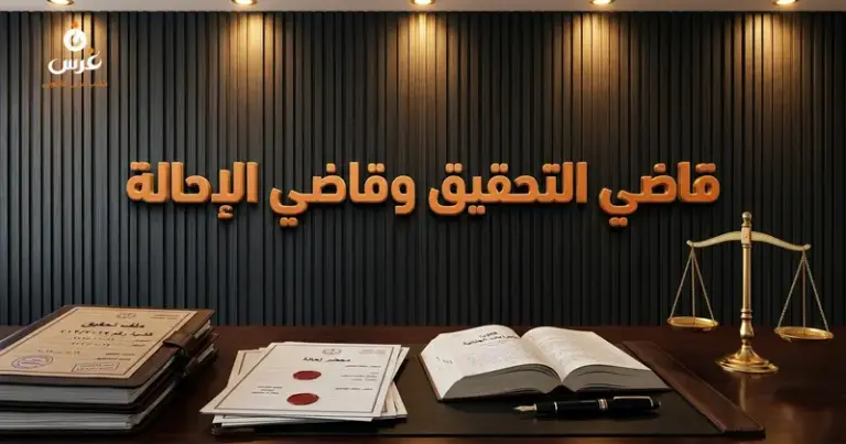 صورة توضيحية حول الفرق بين قاضي التحقيق وقاضي الإحالة — مكتب غرس القانوني