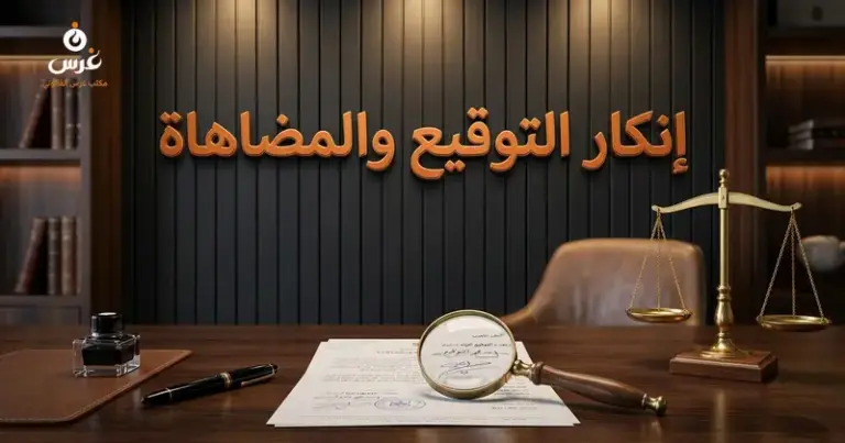 صورة توضيحية حول إنكار التوقيع والمضاهاة في القانون السوري — مكتب غرس القانوني