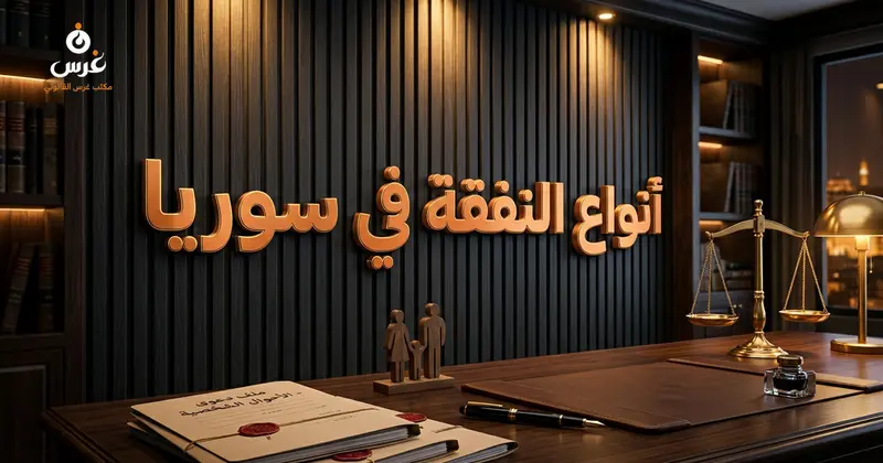 صورة توضيحية حول أنواع النفقة في قانون الأحوال الشخصية السوري — مكتب غرس القانوني