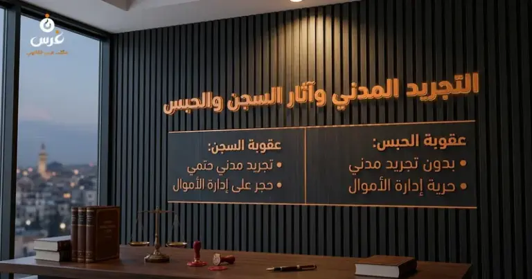 صورة توضيحية حول التجريد المدني في القانون السوري — مكتب غرس القانوني