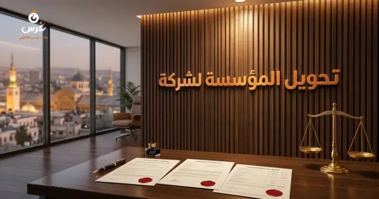 صورة توضيحية حول تحويل المؤسسة الفردية إلى شركة في سوريا — مكتب غرس القانوني