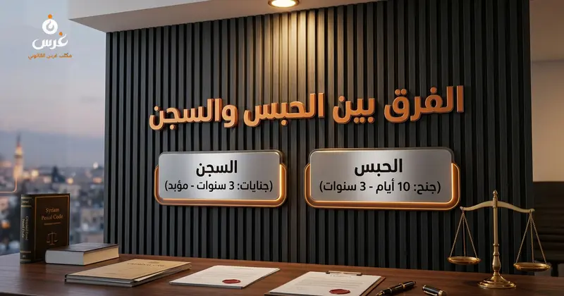 الفرق بين الحبس والسجن في القانون السوري وتعديل 2026