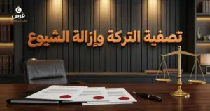 صورة توضيحية حول دعوى تصفية التركة ودعوى إزالة الشيوع — مكتب غرس القانوني