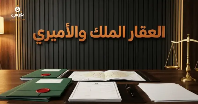 صورة توضيحية حول الفرق بين العقار الملك والعقار الأميري — مكتب غرس القانوني