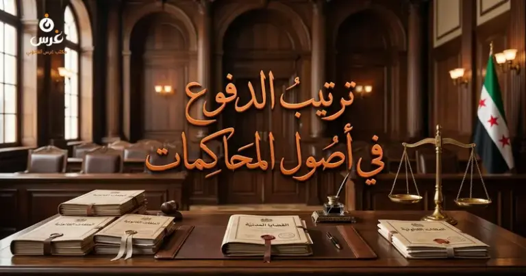 صورة توضيحية حول الدفوع الشكلية في القانون السوري — مكتب غرس القانوني