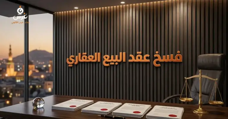 صورة توضيحية حول فسخ عقد البيع العقاري في القانون السوري — مكتب غرس القانوني