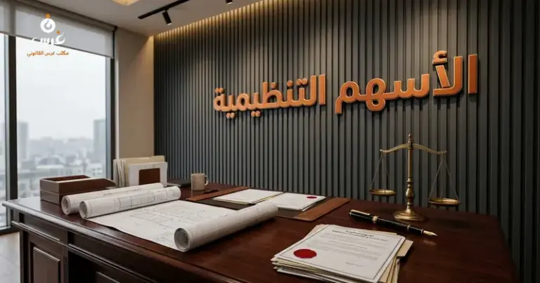 صورة توضيحية حول الأسهم التنظيمية والسكن البديل في سوريا — مكتب غرس القانوني