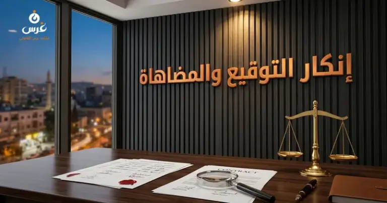 صورة توضيحية حول إنكار التوقيع في قانون البينات السوري — مكتب غرس القانوني