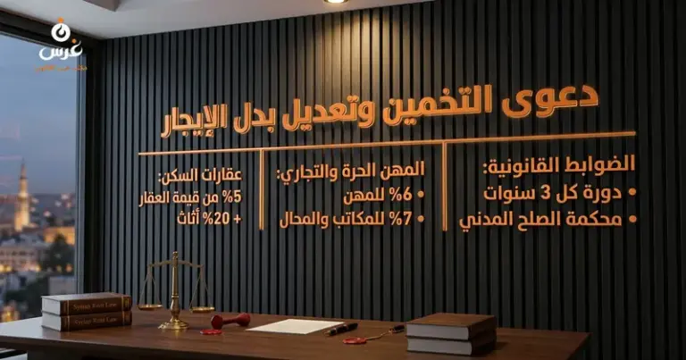 صورة توضيحية حول دعوى التخمين في القانون السوري — مكتب غرس القانوني