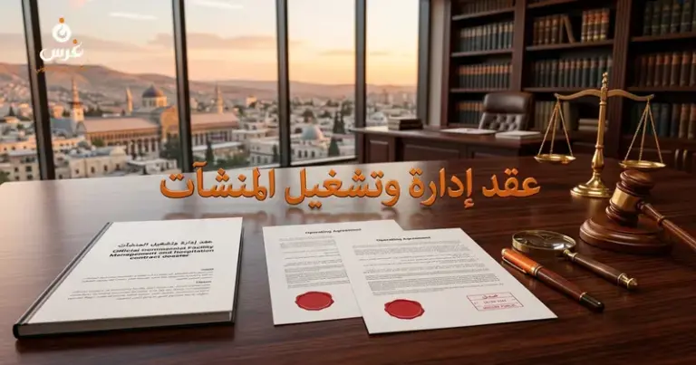 صورة توضيحية حول عقد إدارة وتشغيل منشأة تجارية في سوريا — مكتب غرس القانوني