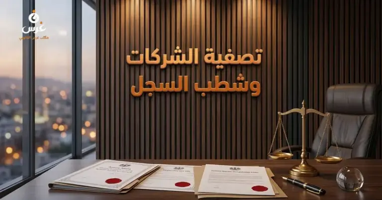صورة توضيحية حول تصفية الشركة وشطب السجل التجاري في سوريا — مكتب غرس القانوني